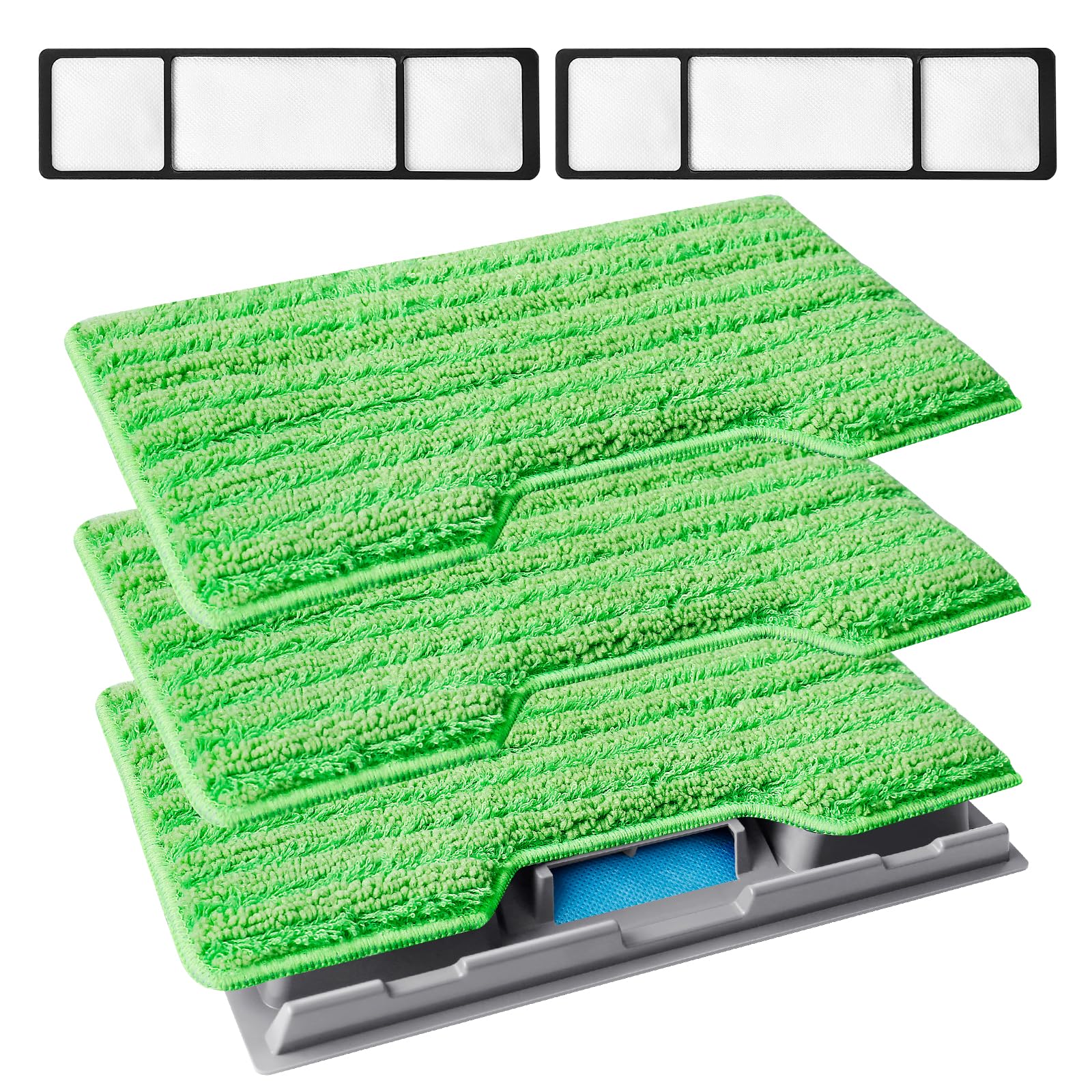 Photo 1 of KEEPOW Reusable Mop Pads Refills, Mop Replacement Pads Compatible with Shark Vac Mop VM252 VM200 VC205 VM250 /QM250 VM190 VM200P12, Hardwood Floor Mop Pad with Upgraded Dirt Chamber (1+2+3 Pads)