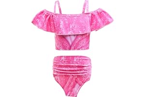 DNFUN Girls Bathing Suits Two Piece Kids Swimsuits Summer Beach Swimwear