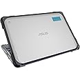 Gumdrop SlimTech Laptop Case Fits ASUS Chromebook C202SA (Clamshell). Designed for K-12 Students, Teachers and Classrooms– Drop Tested, Rugged, Shockproof Bumpers for Reliable Device Protection– Black