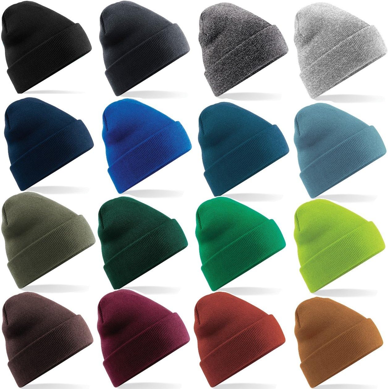Classic Slouch Long Beanie Hat Knitted Winter Hat for Men and Women (Heather Orange)
