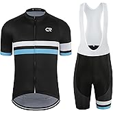 Coconut Ropamo CR Men's Cycling Jersey Set Road Bike Jersey Zipper Pocket Short Sleeves Cycling Kits Bib Shorts 3D Padded