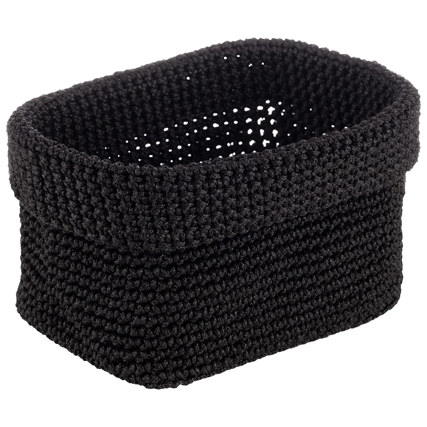 APS 30395 Crochet Basket Made of Synthetic Fibre Universal for Bread Rolls and Small Household Items 20 x 13.5 cm