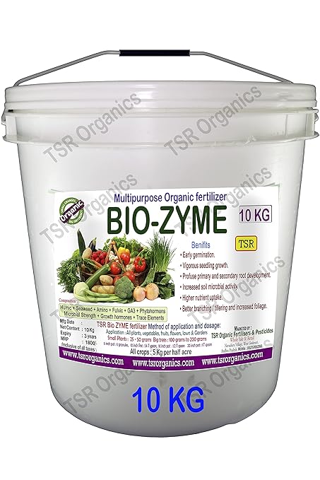 TSR Organic Fertilisers & Pesticides Bio Zyme Organic bio Fertilizer 10 Kg Bucket Essential nutrients for All Types of Plants and Crops
