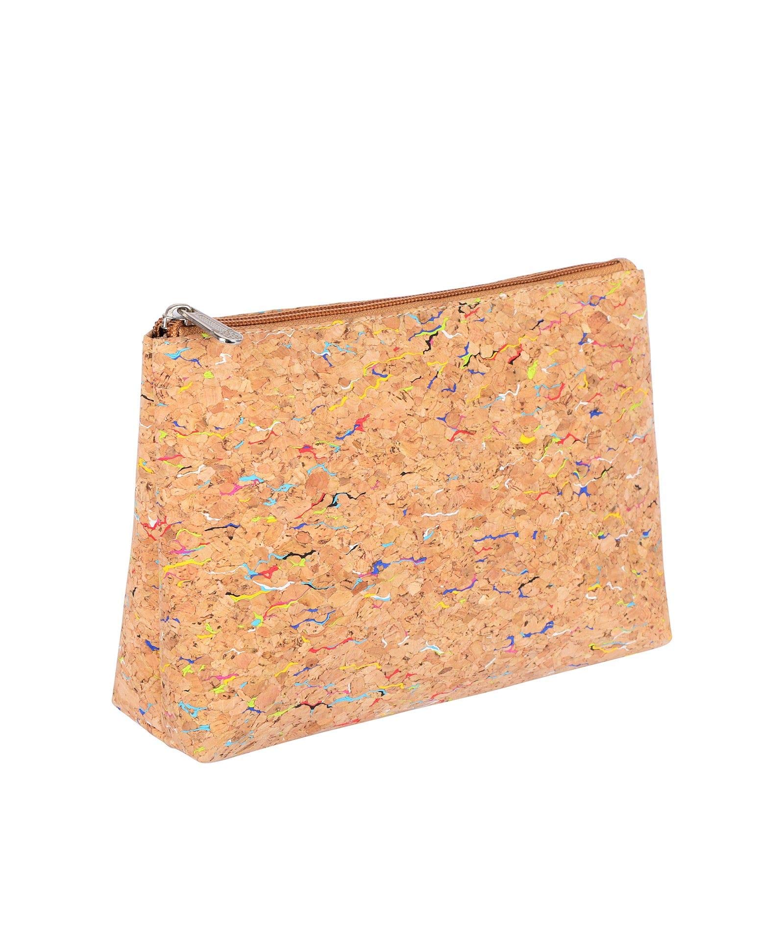 Designer Hudson & James Cork Vegan Made of Eco Friendly Cork Make up Bag Portable Large Travel Cosmetic Bag Pouch Travel Makeup Pouch Storage Organiser for Women Girl (Multi Colour)