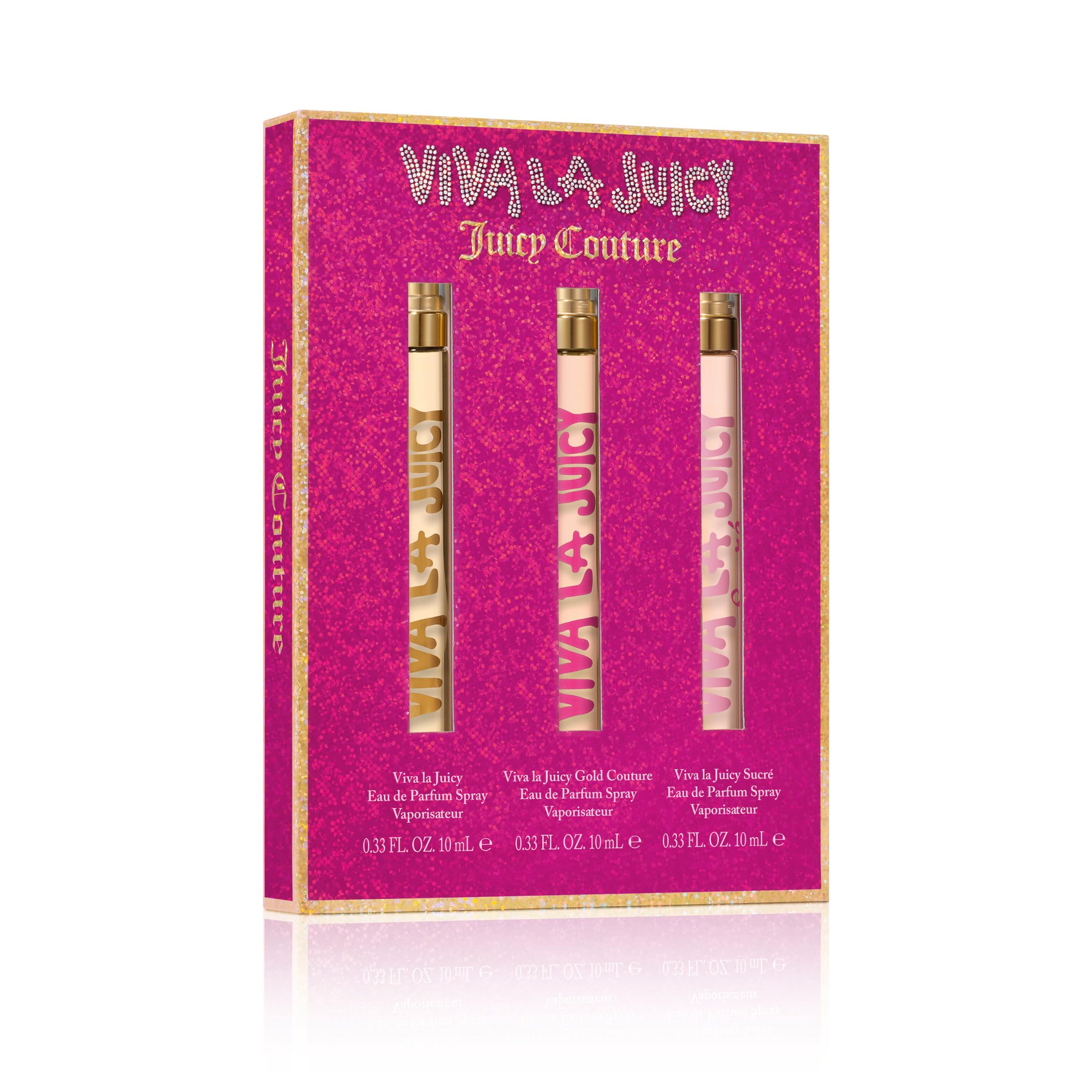 Juicy Couture Viva La Juicy Eau de Parfum 3 Piece Fragrance Gift Se, Includes Three Spray Pen Women's Perfumes - Floral & Sweet, Travel Size, 0.33 fl oz Image