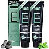 MasterMedi Nano Hydroxyapatite Whitening Toothpaste with Xylitol, Charcoal & Spearmint – Fluoride & SLS Free, Remineralizing Formula for Sensitive Teeth, Enamel Repair, 4 oz (Pack of 2)