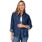roswear Jean Shirt for Women Button Down Shirts Denim Tops Western Fall Outfits