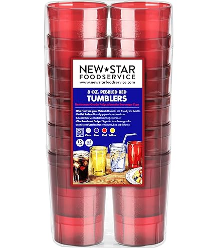 Amazon.com | New Star Foodservice Restaurant-Grade Polycarbonate Beverage  Tumblers, 8 oz, Clear, Set of 12: Tumblers & Water Glasses