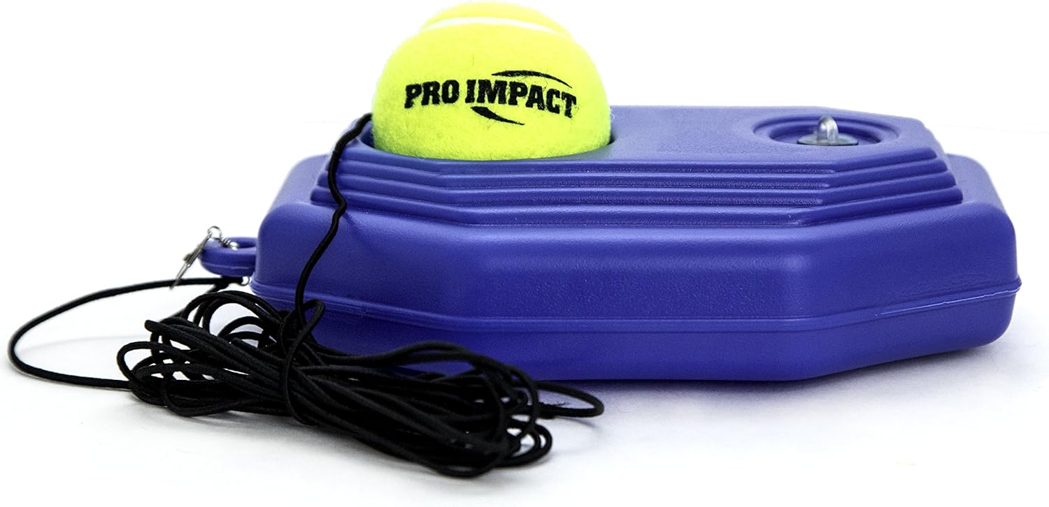 Pro Impact Tennis Trainer Rebounder Ball, Trainer Cemented Baseboard with Rope, Perfect Solo Tennis Trainer : Sports & Outdoors
