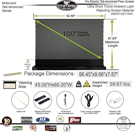 Amazon.com: VIVIDSTORM 4K/3D/UHD Tab-tensioned Projector ...