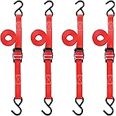 Craftsman CMXAZBS9014 Black/Red 1" x 10' Cam-Buckle Straps - Light-Weight Duty (900 Lb Break Strength), 4 Pack