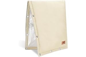 DEMEDO Backflow Preventer Insulation Cover - 2 Way Opening Pipe Insulation Cover for Irrigation Valve, Sprinkler Cover for Outside - Winter Freeze Protection Backflow Cover - 16" W x 20" H, Beige