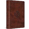 ESV Large Print Compact Bible (TruTone, Brown, Mosaic Cross Design)