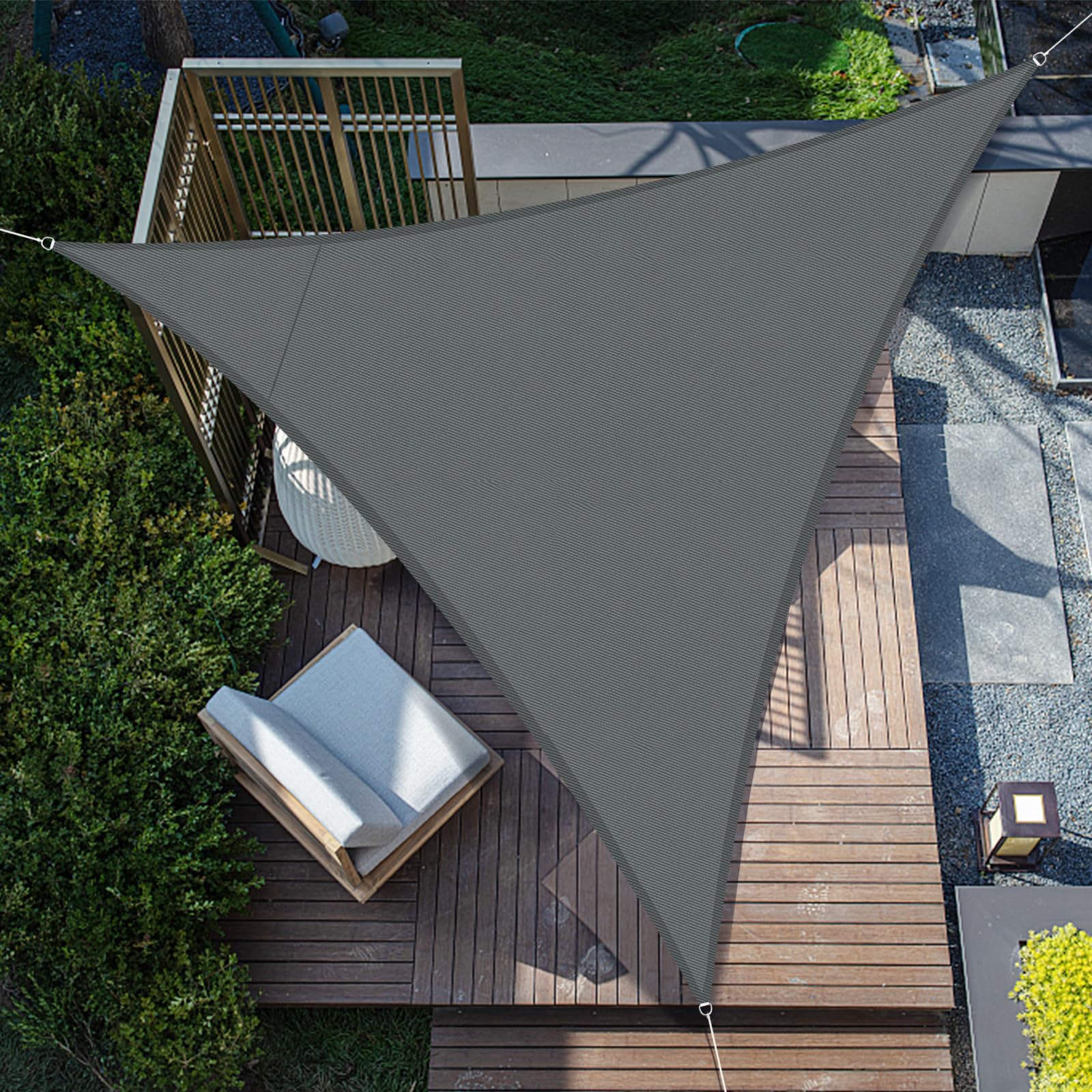 SUNNY GUARD Sun Shade Sail Triangle 3x3x3m Waterproof UV Block for Garden Outdoor Patio - Anthracite