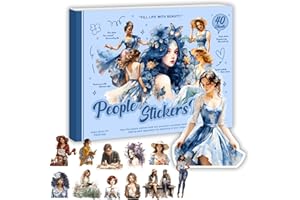 JUNKJWBZ 299 PCS Vintage People Stickers Book for aldult Girl - 40 Sheets Journaling Supplies Kit for Journaling Scrapbooking Bullet Journals Planners Letter Card Making Collage Art Crafts Water Bottle DIY