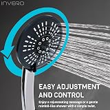 Invero Handheld Shower Head Replacement Chrome 15cm 5 Spray Settings Easy Adjust view 4