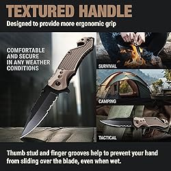 Legal Pocket Knife Coyote Tan - 2.95” Sharp