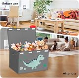 VERONLY Large Toy Storage Box with Lids Grey 83L Foldable 2 Handles view 3