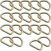 CRAFTMEMORE 100 Pack 3/4 Inch Metal D-Rings Non Welded Dee Ring for Bag Belt Lanyard DIY Craft Accessories