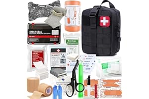 VVIITOP IFAK Kit Trauma Kit Military Medical First Aid Kits Bleeding Contral Emergency Survival Bug Out Bag for Camping Gear Supplies Hiking (Black)