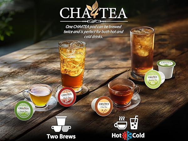 CHA4TEA 100-COUNT VARIETY PACK TEA, COMPATIBLE WITH KEURIG BREWERS, INCLUDES GREEN, BLACK, JASMINE, EARL GREY, ENGLISH BREAKFAST, OOLONG, PEPPERMINT, MATCHA GREEN & 2 SEASONAL SELECT TEA