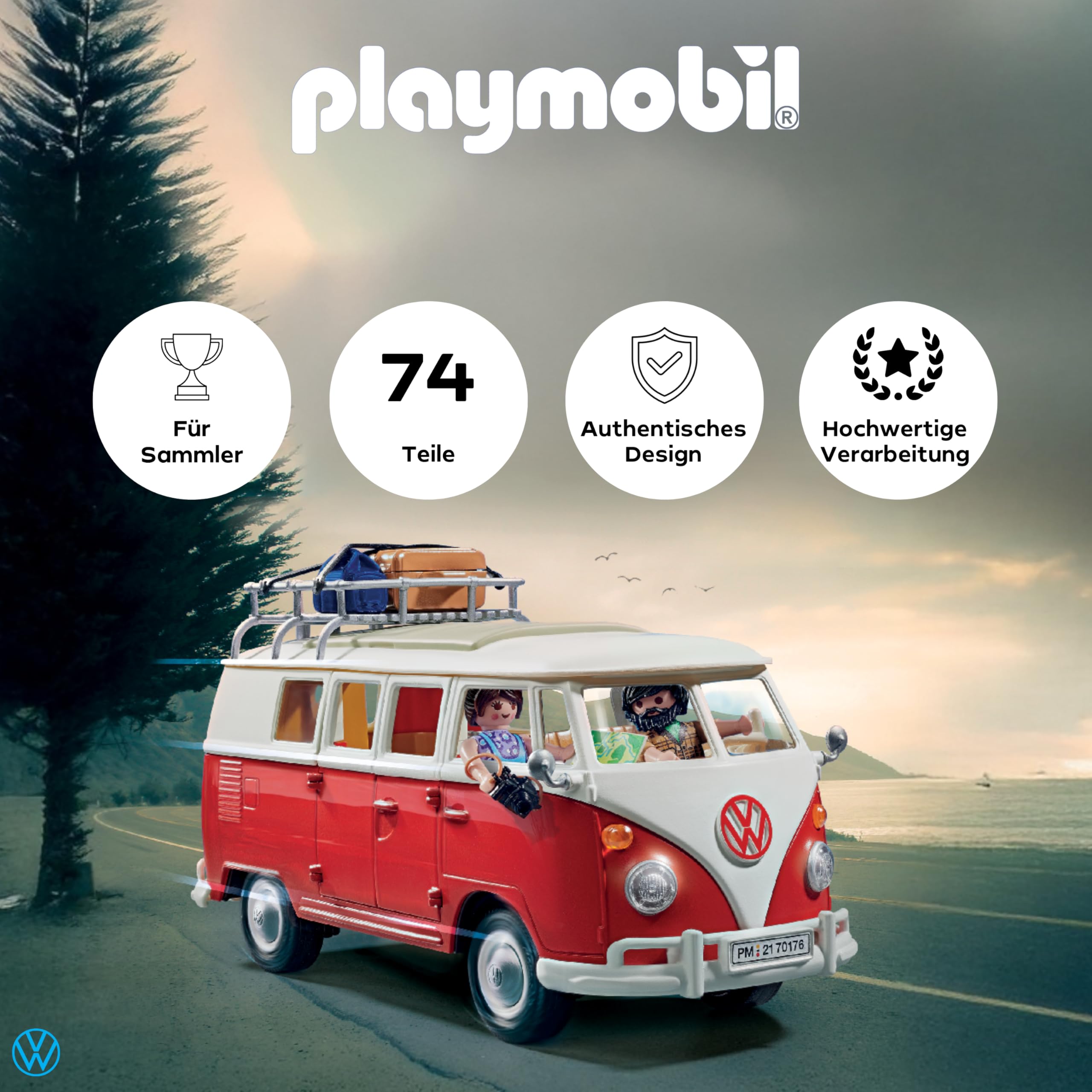 PLAYMOBIL | Volkswagen | T1 Camping Bus |Sammelauto | Für Kinder und Erwachsene | 70176 3