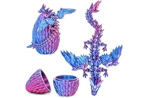 Mydhall Flying Dragon Eggs, 3D Printed Dragon Egg with Articulated Dragon Inside, Toys for Kids, Home Decor, Creative Ornaments, Birthday Gifts for Kids, Easter (Blue Purple,Medium)