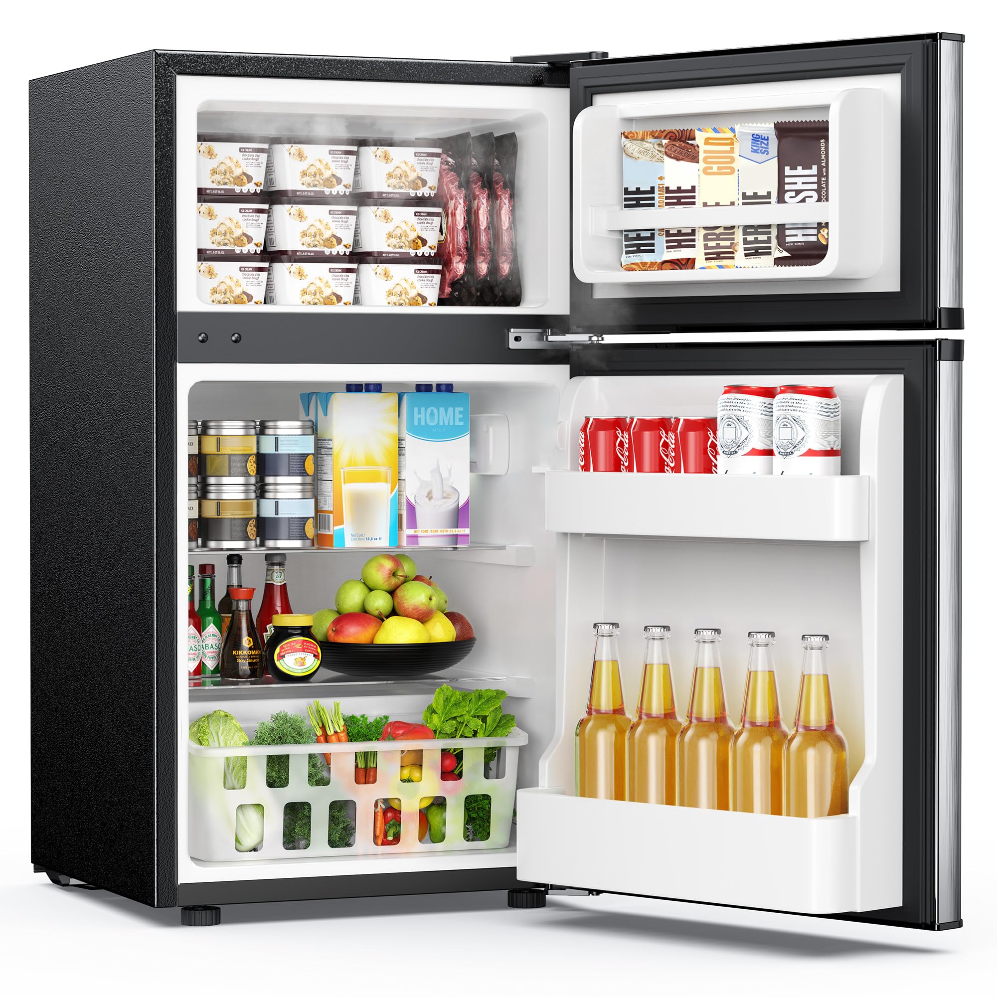 Photo 1 of ***SIMILAR ITEM*** EUHOMY Mini Fridge with Freezer, 3.2 Cu.Ft Mini Refrigerator fridge, 2 door For Bedroom/Dorm/Office/Apartment - Food Storage or Cooling drinks, Silver