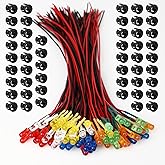 OWOFYDR 12V Pre-Wired 5mm LED Diode | Mini Led (9V-12V) - 6 Colors x 10 Pcs Micro LED Lights (60 Pcs Total) for Model Assortment Kit
