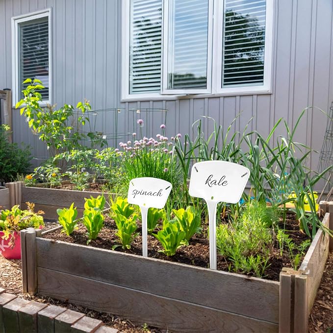 HOMENOTE 25 Etiquetas de plástico para Plantas, tamaño Grande ...