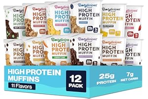 Bootylicious | High-Protein Muffin | 25g Protein, 7g Net Carbs, 2.32-2.75oz Cup, 12-Pack (Variety Pack)