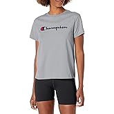 Champion Women’s Classic Short Sleeve Graphic T-Shirt, Standard Fit, Script Logo