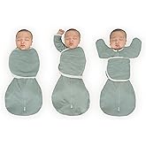 SwaddleDesigns 6-Way Omni Swaddle Sack Arms Up Swaddle for Newborn, More Options to Calm Startle Reflex, Improves Sleep, Easy Transition Baby Sleep Sack, Small, 0-3 Mo, 6-12 lbs, Heathered Jadeite