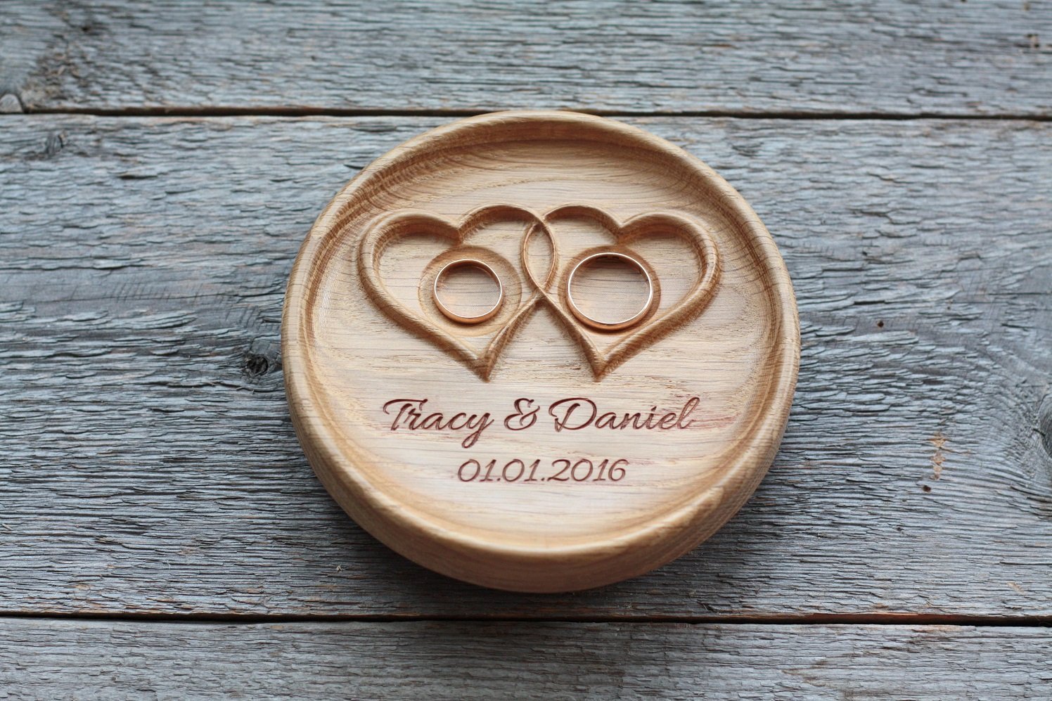 PH PandaHall Scatola Porta Anelli Piccola We Do'Doppio Anello Espositore con Linea Incisione Vintage Portagioie in Legno Portaoggetti per Matrimoni Anniversario Fidanzamento Spiaggia Estate, 5.3x4cm