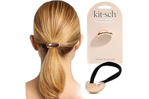 Kitsch Gold Hair Cuffs – Metal Ponytail Cuff for Women – Durable, Elegant Holder for Ponytails, Braids & Updos – Gold Hair Ac