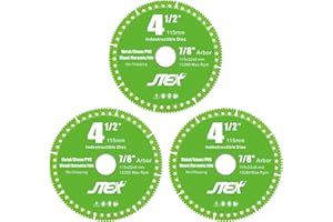 JTEX Indestructible Disc for Angle Grinder with 4-1/2 Inch Diameter, 7/8" Arbor, Multifunctional Diamond Cutting Blade for Metal, Stone, Wood, Tile, Concrete, PVC Pipes(3-Pack)