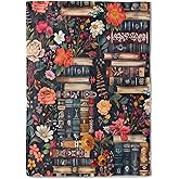 coedoaes Vintage Book Fleece Blanket - 40x50in Colorful Flower Retro Throw Blankets,Soft Cozy Lightweight, Ideal for Living Room Home Rustic Decor and Kids Women Girls Spring Gifts