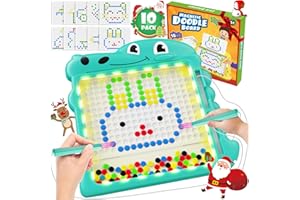 LQYoyz Magnetic Drawing Board, Dinosaurs Magnetic Dot Board with LED Light Educational Preschool Magnetic Toys for 3 4 5 6 Year Girls Boys MDB Christmas Birthday Gift
