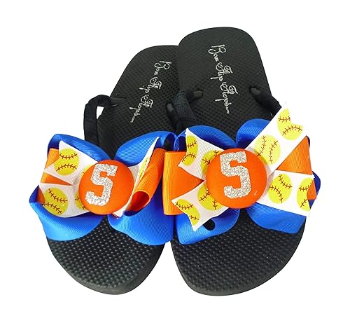personalized softball flip flops