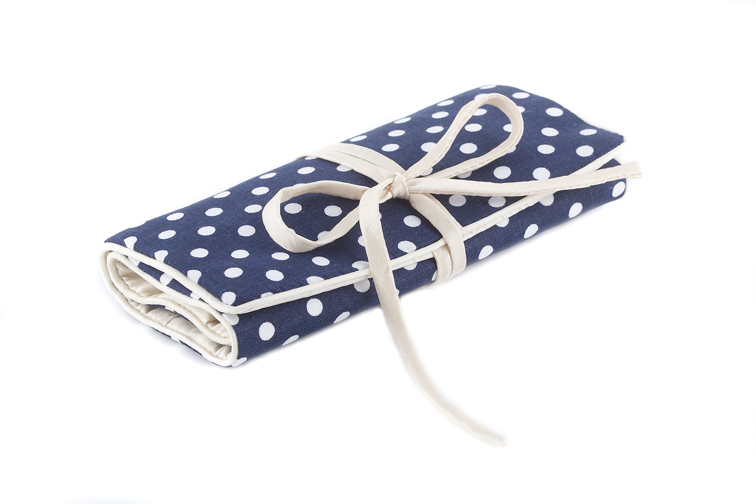 NEW LARGER SIZE Blue Spot Jewellery Roll