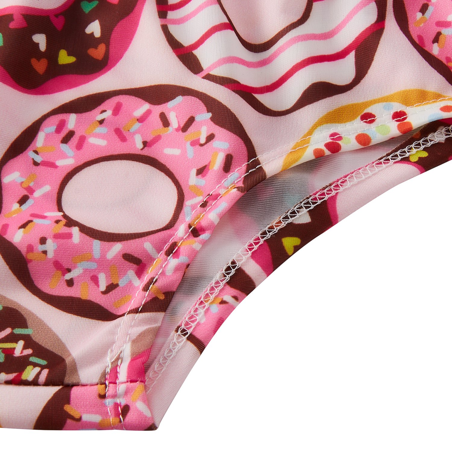 Swimsuit Red Rainbow Unicorn White Cloud, Children Girls Strap Halter Flower Print Swimwear Bathing Bikini Set Niece Gift Size 6 7 yers (Doughnut,S)