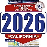 2026 California State and Federal Labor Law Poster - Spanish Version - OSHA Workplace Compliant - Mandatory Regulations Posting for Employees - All-In-One Required Compliance Posting 17" x 40" Laminated (Spanish)