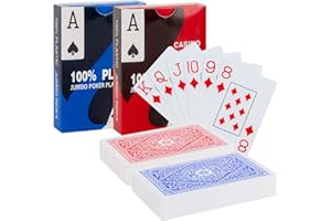 2 Pack Playing Cards - HD Waterproof Plastic Poker Cards, Standard Size Index,Washable Durable Cards