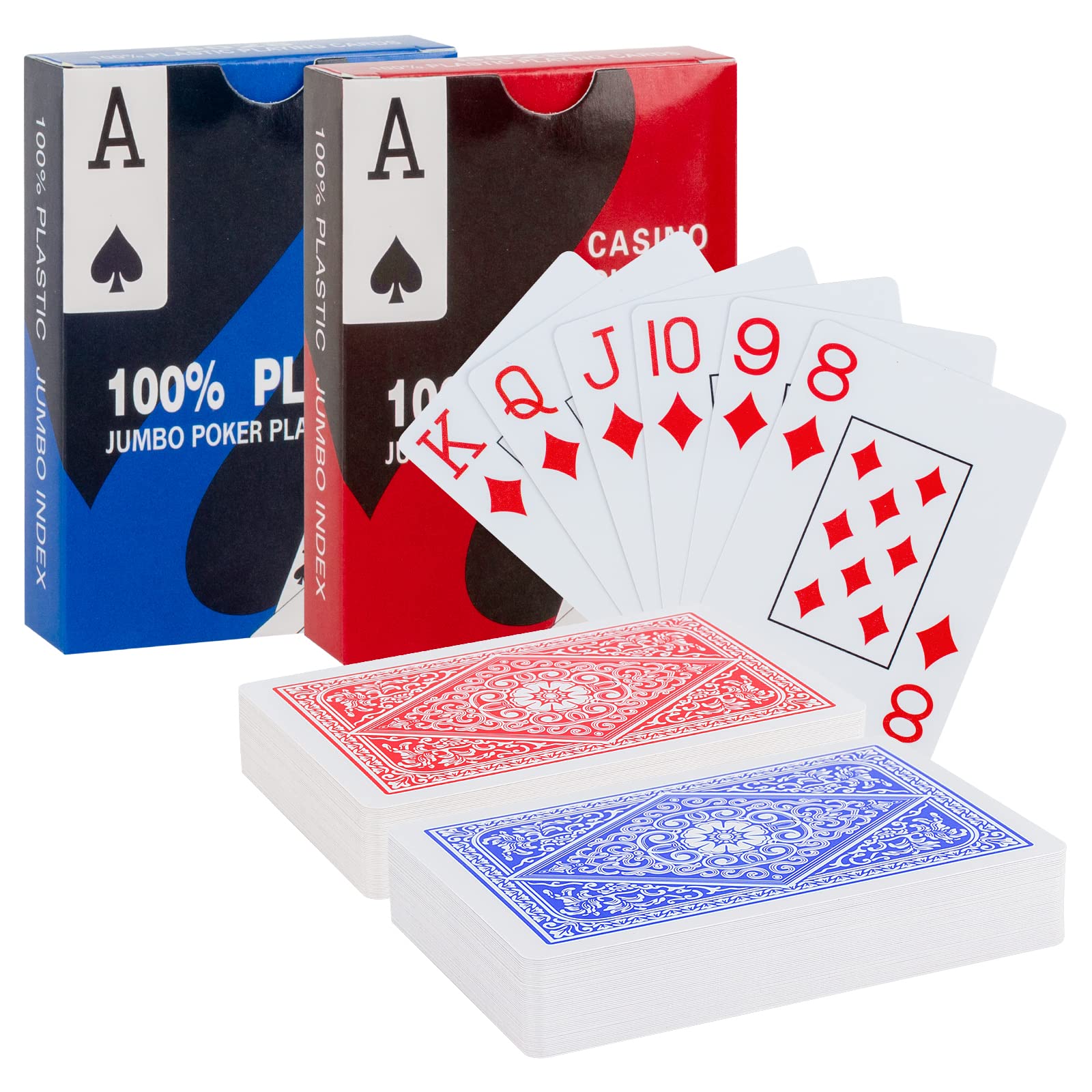 SWINILAYA 2 Deck Playing Cards - HD Waterproof Cards Poker,PVC Standard Playing Cards, 54 Playing CardS, Plastic Poker Cards