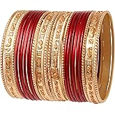 Touchstone "Colorful 2 Dozen Bangle Collection Indian Bollywood Alloy Designer Jewelry Special Large Size Bangle Bracelets Set of 24 in Gold Tone for Women.