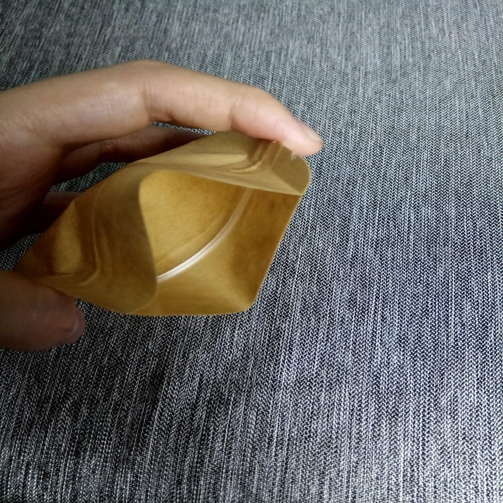 100pcs Kraft Zip Lock Stand Up Bags Pouches with Window Waterproof Paper Bag can be used as Envelope Seed bag Gift bag Jewelry bag Candy box(9 * 14cm - Image 5