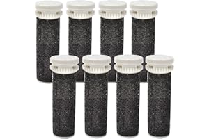 JIUMI 8 Pack Black Replacement Roller Refills Compatible with Scholl Express Pedi Foot Smoother-Extra Coarse