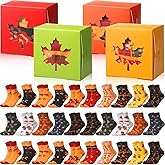 Jecery Thanksgiving Socks Gift in Fall Boxes with Window, Autumn Fall Socks Gift Bulk for Girls Women