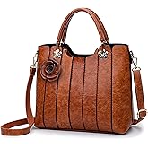 rofozzi Vegan Leather Purses for Women, Faux Leather Handbags for Women, Top Handle Bag, Leather Satchel Purse