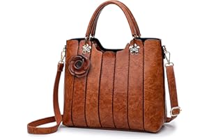 rofozzi Vegan Leather Purses for Women, Faux Leather Handbags for Women, Top Handle Bag, Leather Satchel Purse